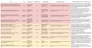 Sample risk register screenshot